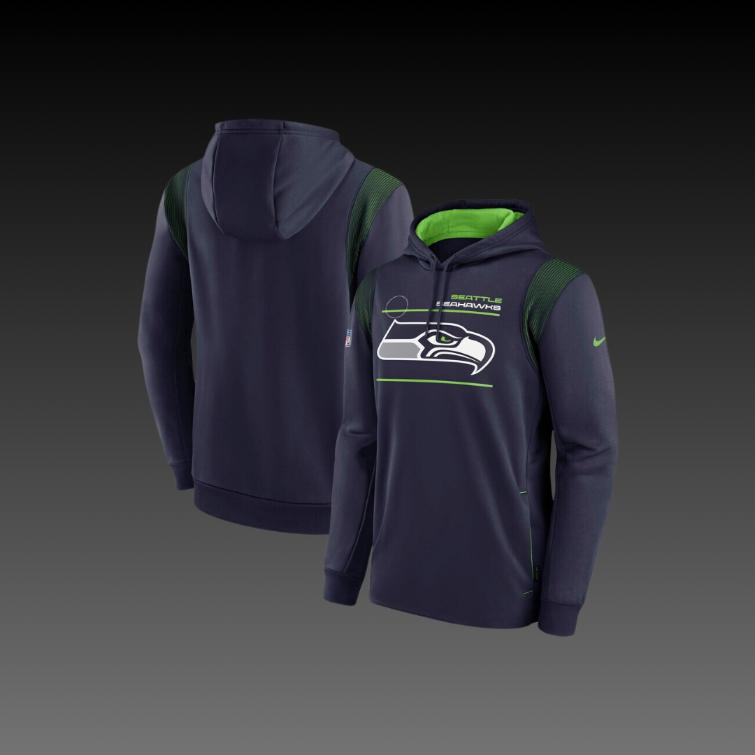 Seattle Seahawks Navy Blue Performance Long Sleeve Hoodie