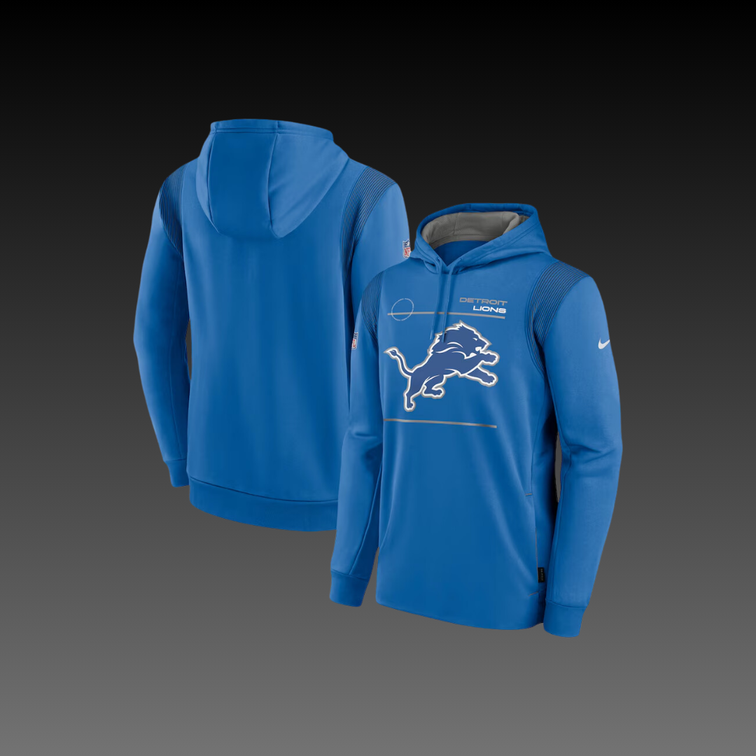 Detroit Lions Blue Performance Long Sleeve Hoodie