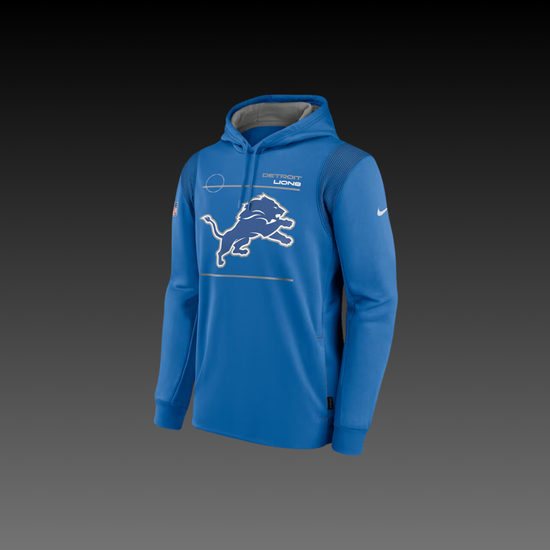 Detroit Lions Blue Performance Long Sleeve Hoodie