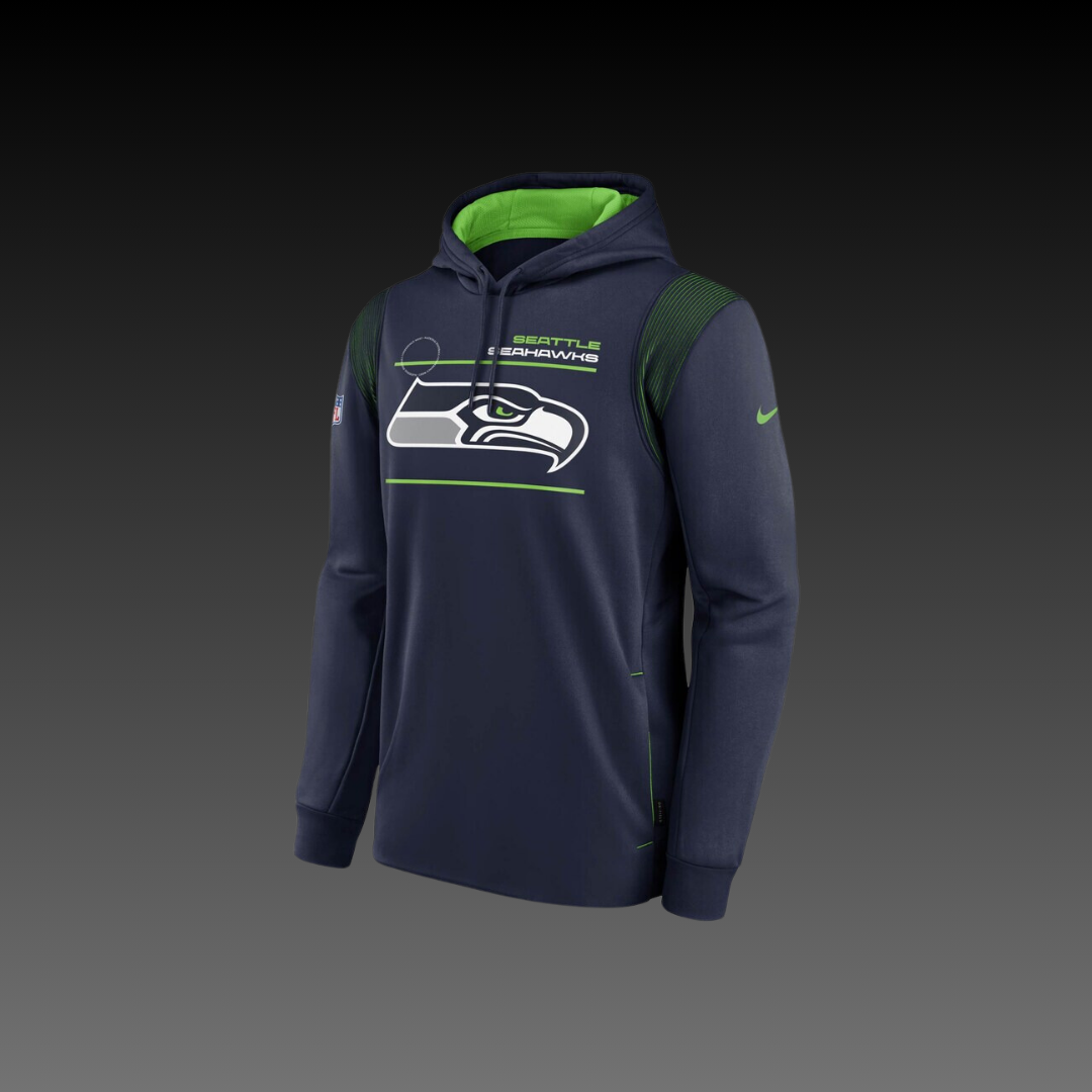 Seattle Seahawks Navy Blue Performance Long Sleeve Hoodie