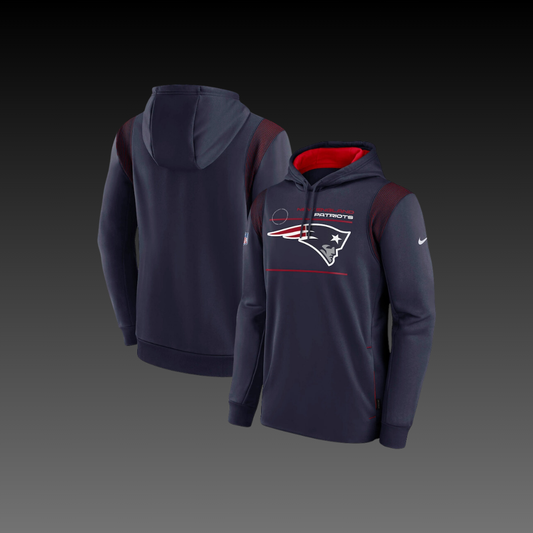 New England Patriots Navy Blue Performance Long Sleeve Hoodie