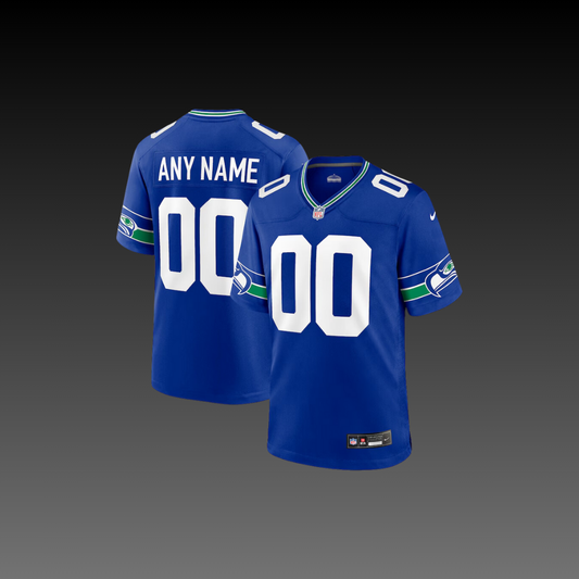 Seattle Seahawks Custom Jersey Blue