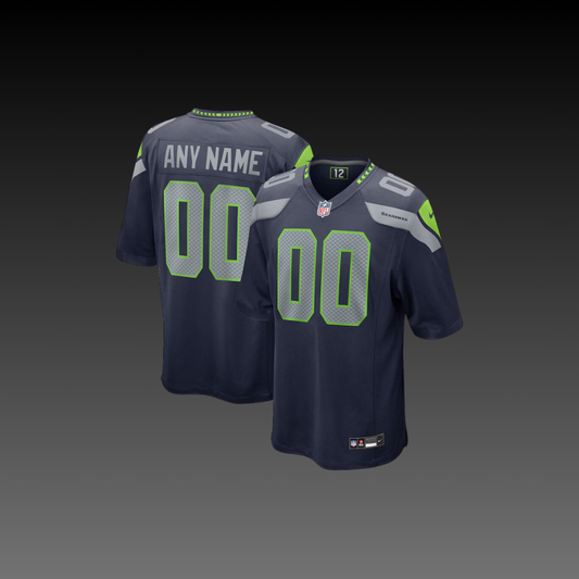 Seattle Seahawks Custom Jersey Navy Blue