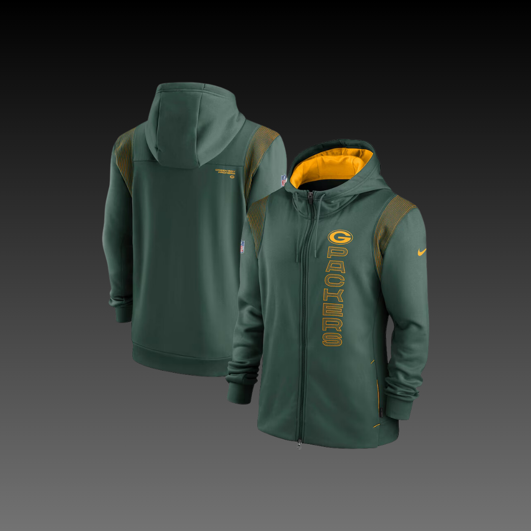 Green Bay Packers Green Performance Full-Zip Hoodie