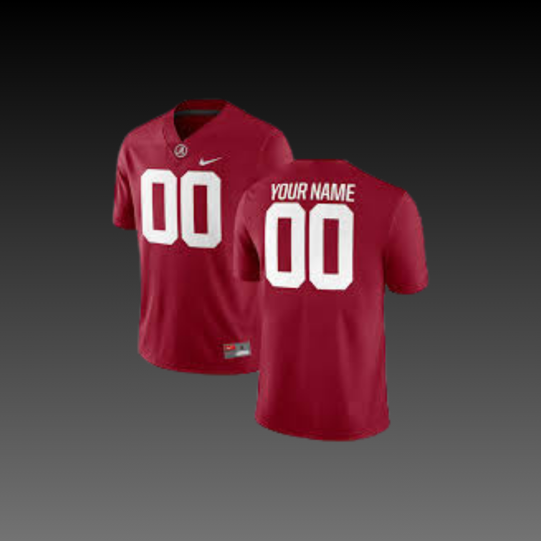 Alabama Custom College Jersey Red