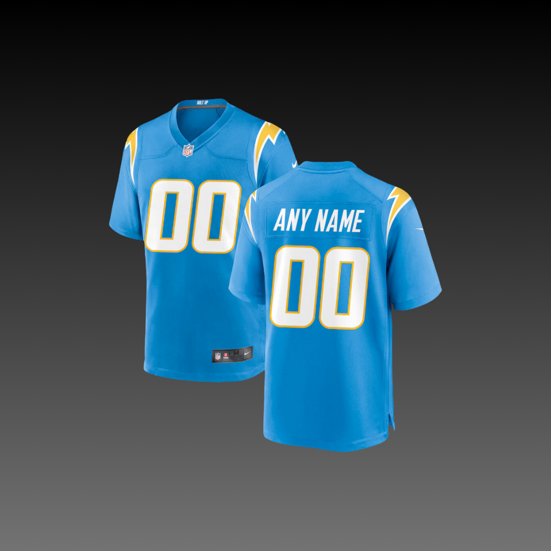 Los Angeles Chargers Custom Jersey Baby Blue