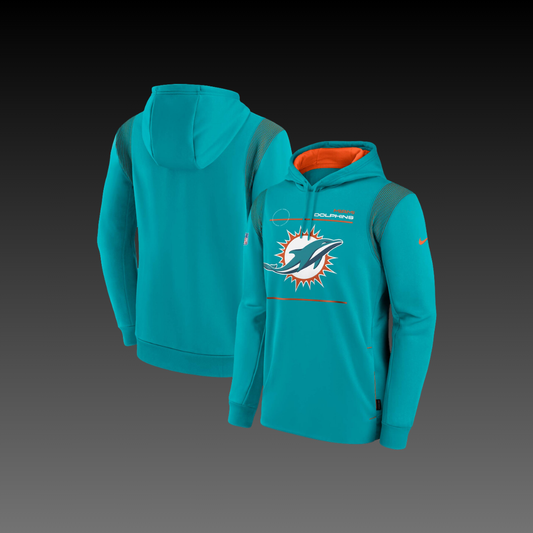 Miami Dolphins Blue Performance Long Sleeve Hoodie