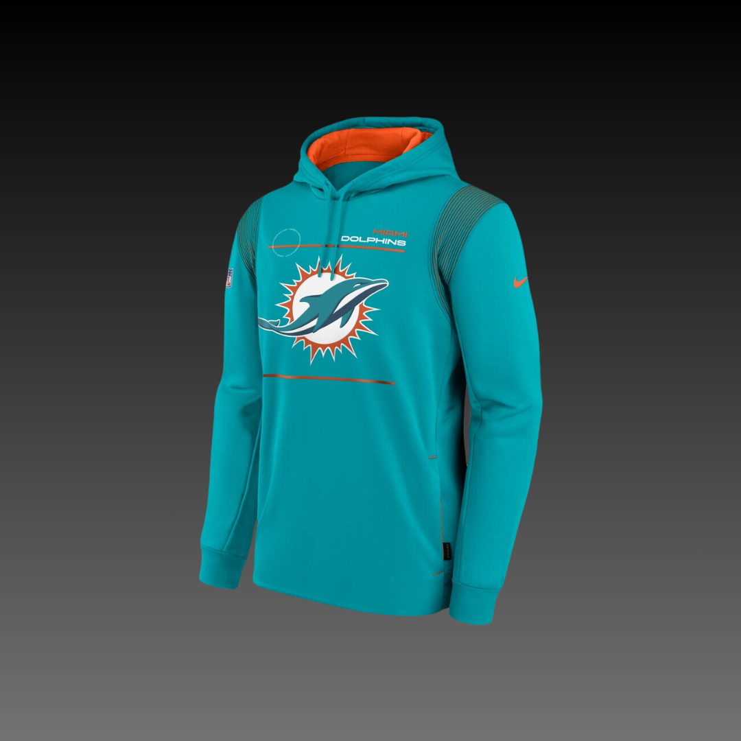 Miami Dolphins Blue Performance Long Sleeve Hoodie