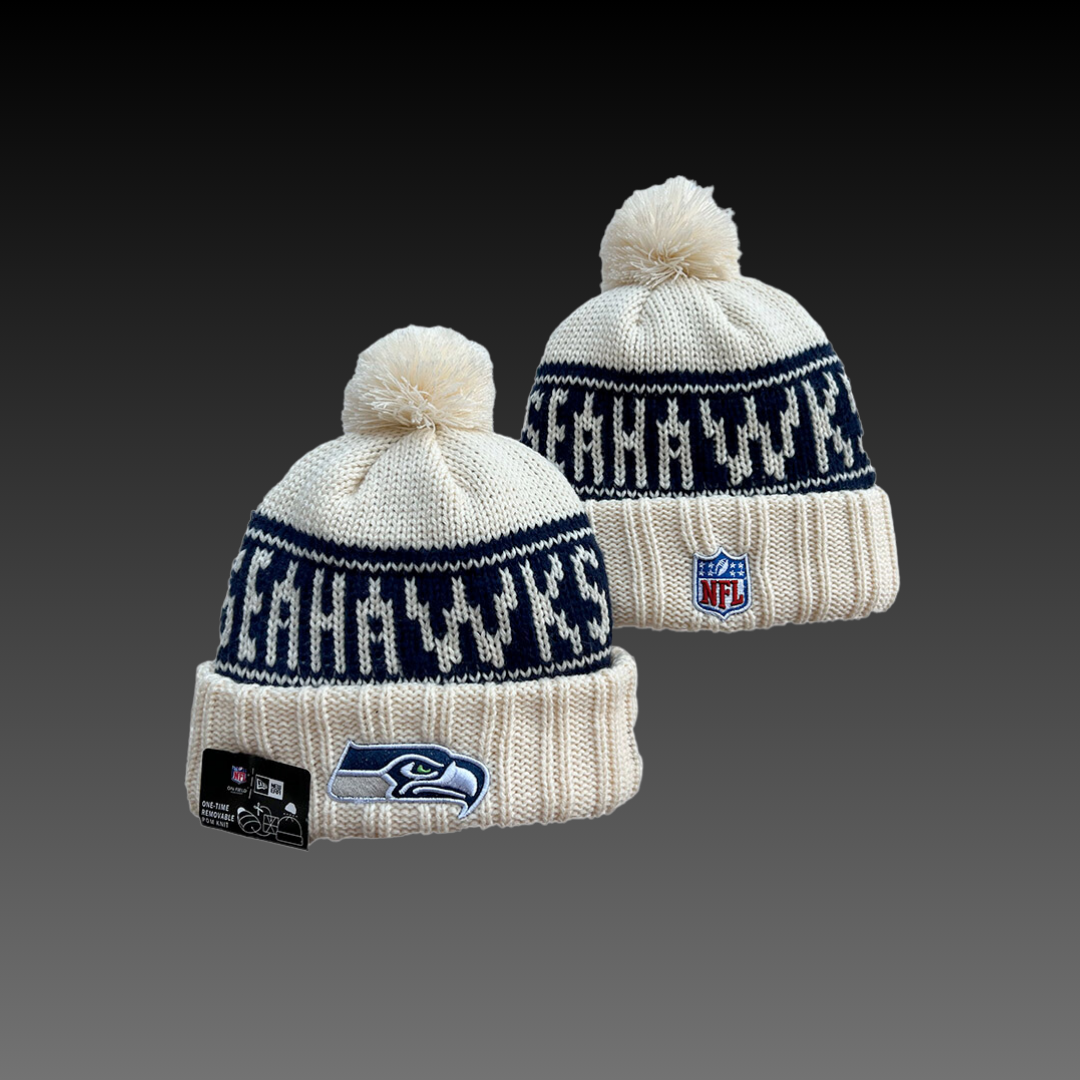 Seattle Seahawks Cream Knitted Beanie