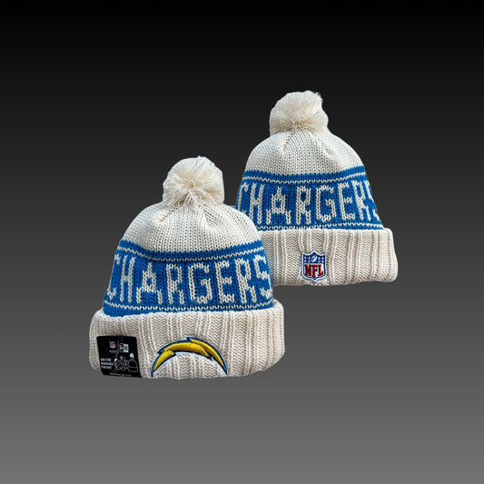 Los Angeles Chargers Cream Knitted Beanie