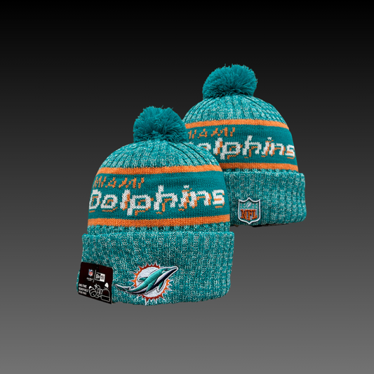 Miami Dolphins Home Retro Blue Knitted Beanie