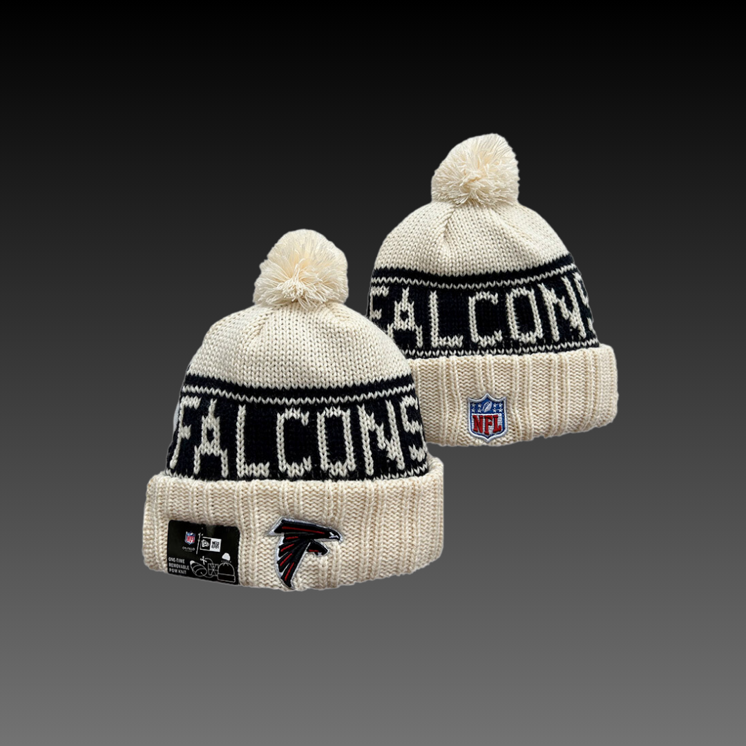 Atlanta Flacons Cream Knitted Beanie