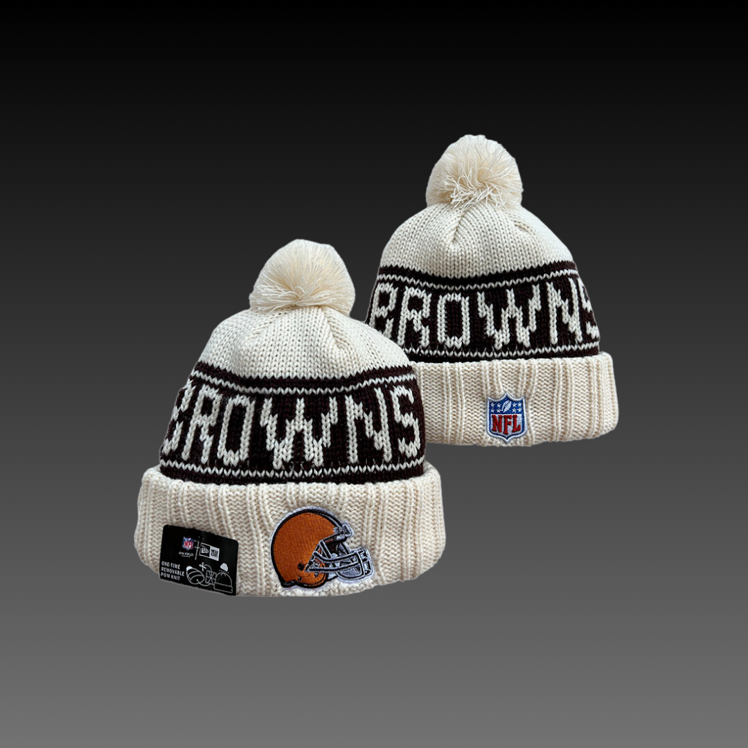 Cleveland Browns Cream Knitted Beanie