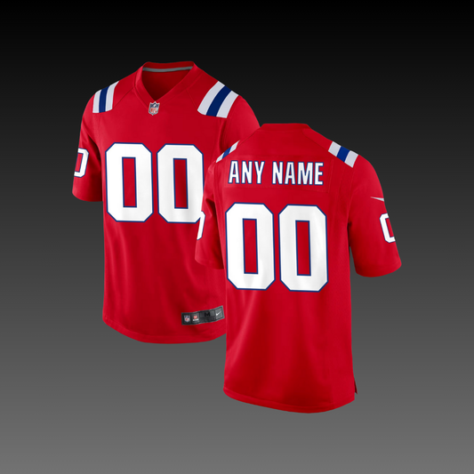 New England Patriots Custom Jersey Red