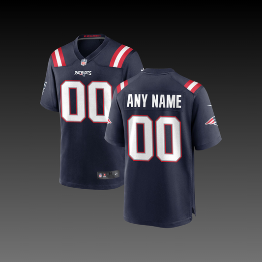 New England Patriots Custom Jersey Navy Blue