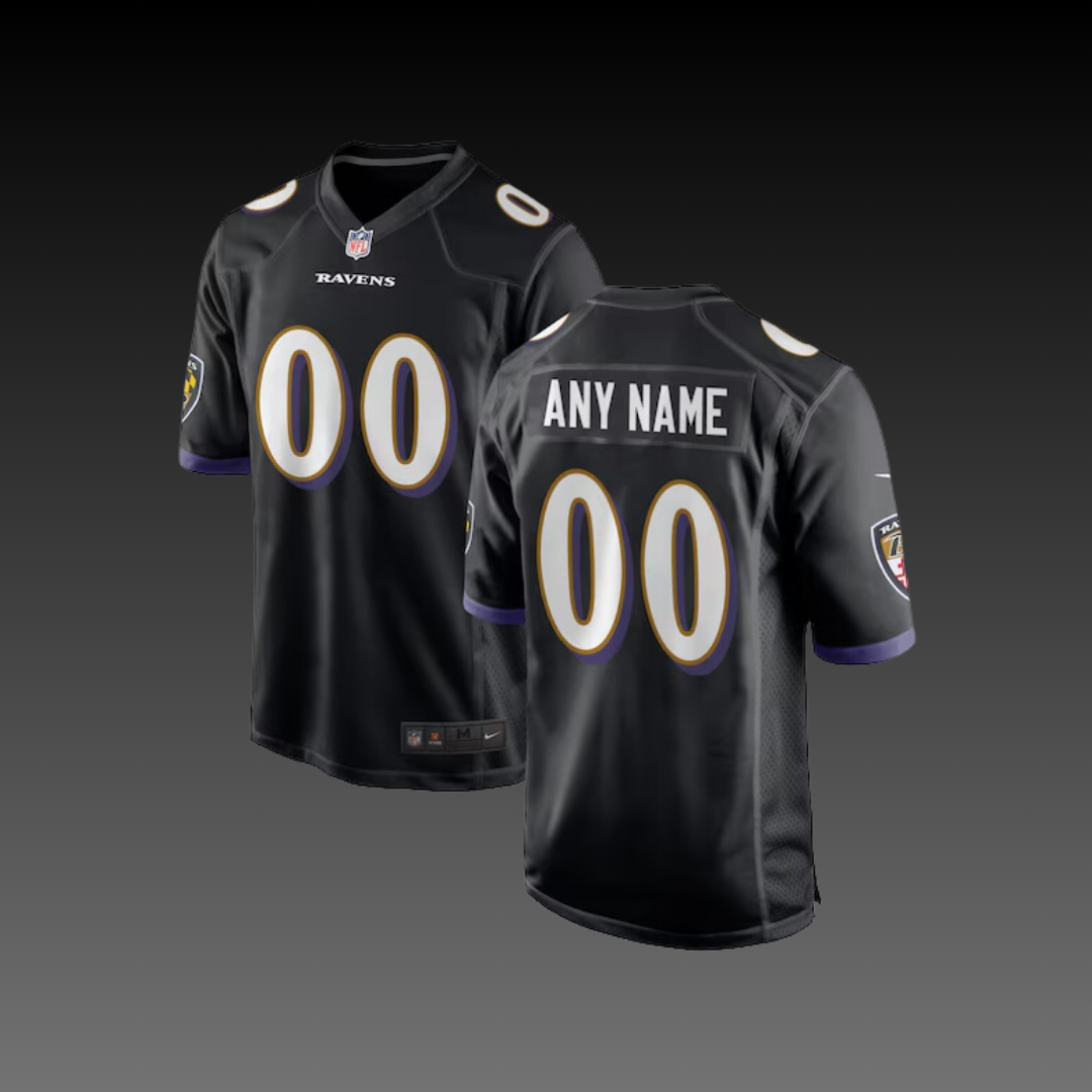 Baltimore Ravens Custom Jersey Black