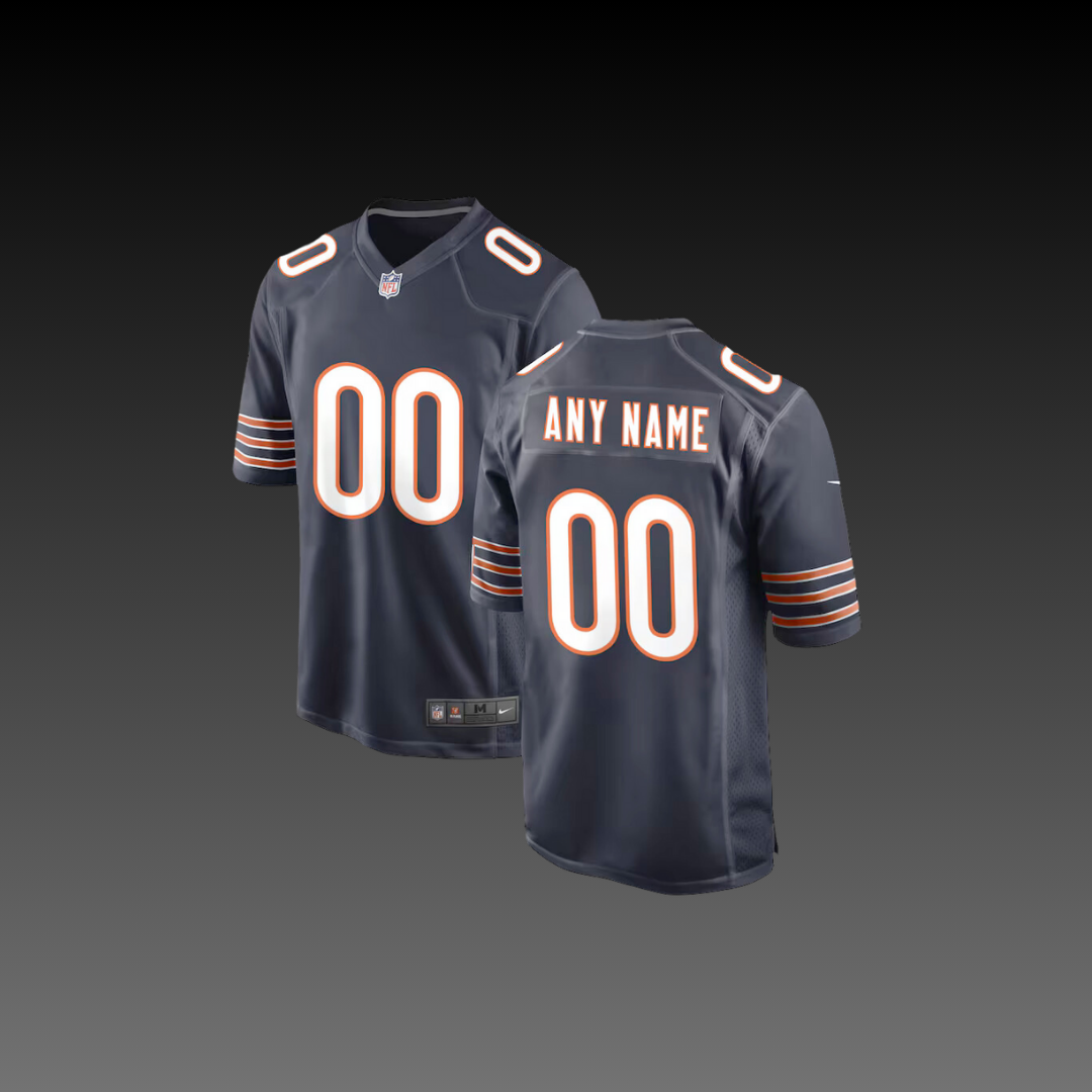 Chicago Bears Custom Jersey Navy Blue