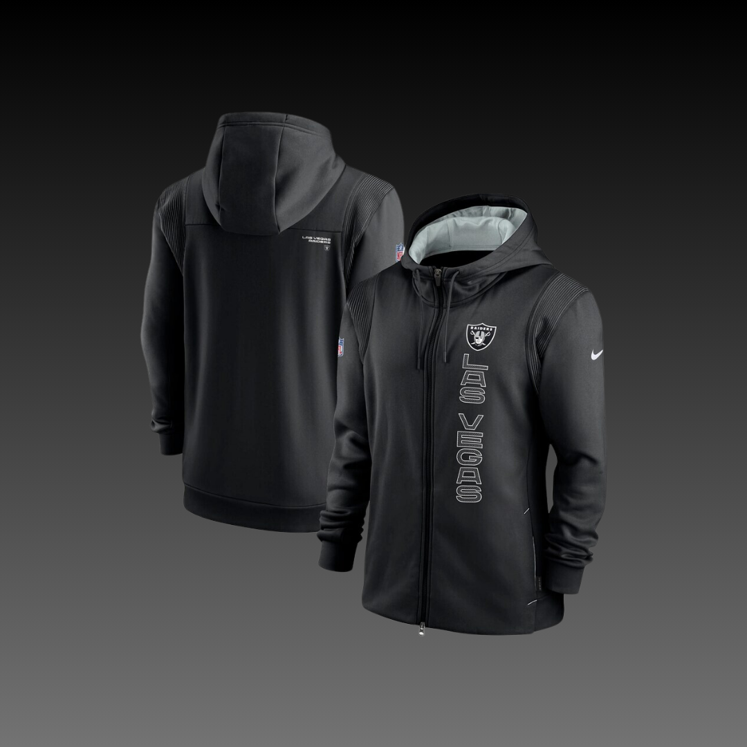 Las Vegas Raiders Black Performance Full-Zip Hoodie