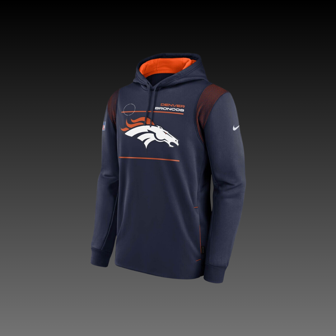 Denver Broncos Navy Blue Performance Long Sleeve Hoodie