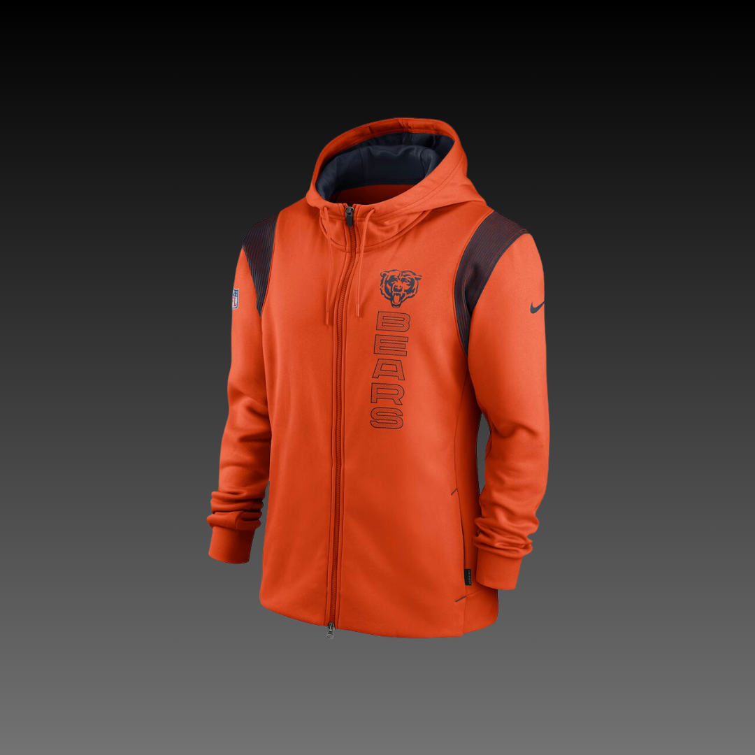 Chicago Bears Orange Performance Full-Zip Hoodie