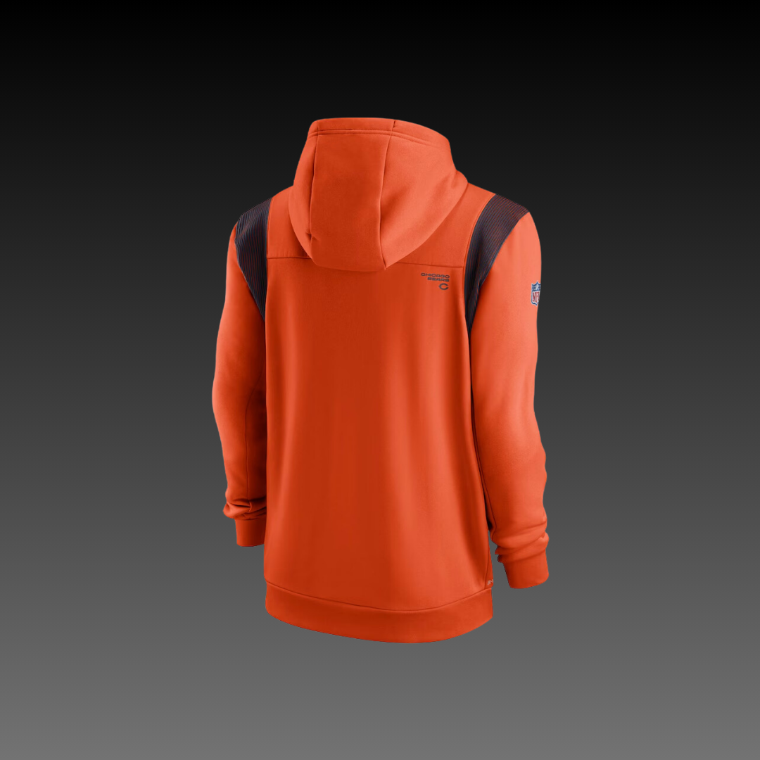 Chicago Bears Orange Performance Full-Zip Hoodie