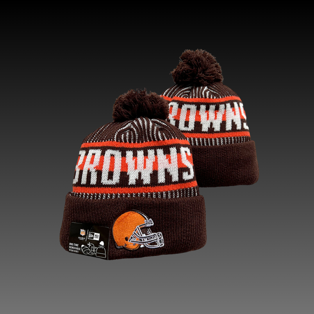 Cleveland Browns Home Brown Striped Knitted Beanie