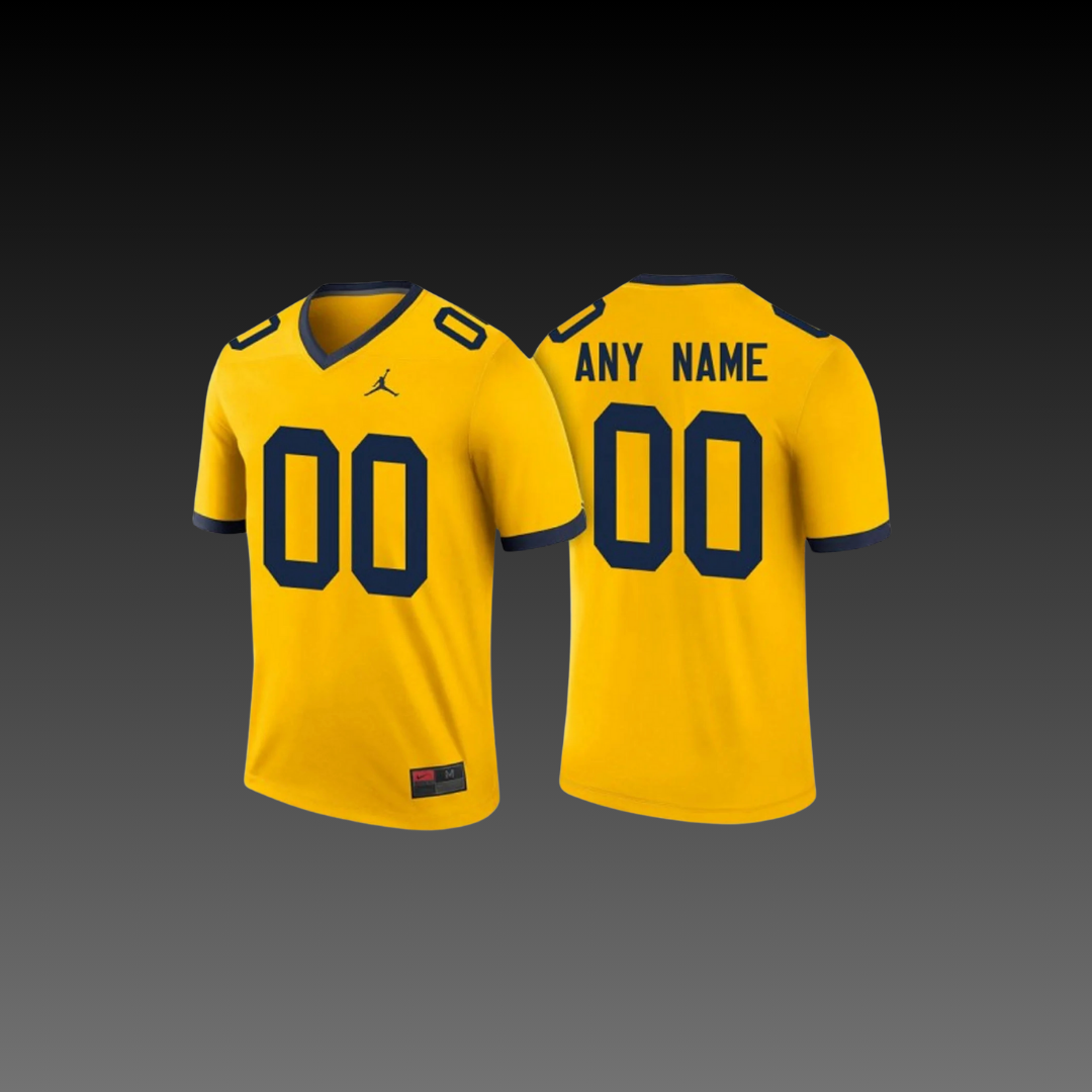 Michigan Custom College Jersey Yellow