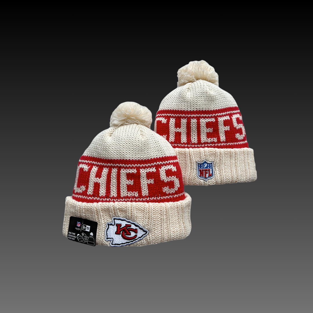 Kansas City Chiefs Cream Knitted Beanie