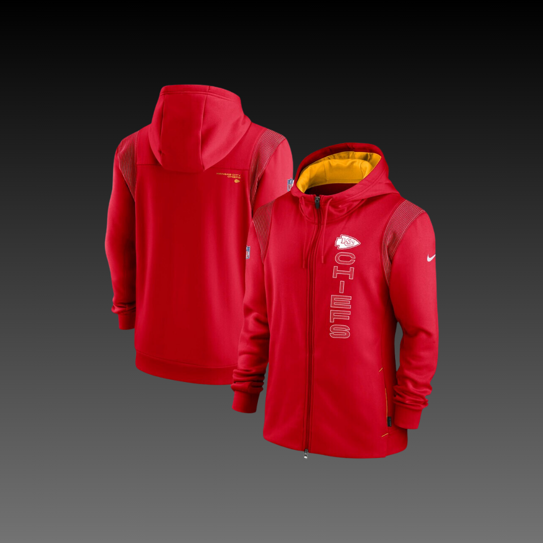 Kansas City Chiefs Red Performance Full-Zip Hoodie