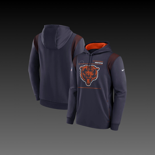 Chicago Bears Navy Blue Performance Long Sleeve Hoodie