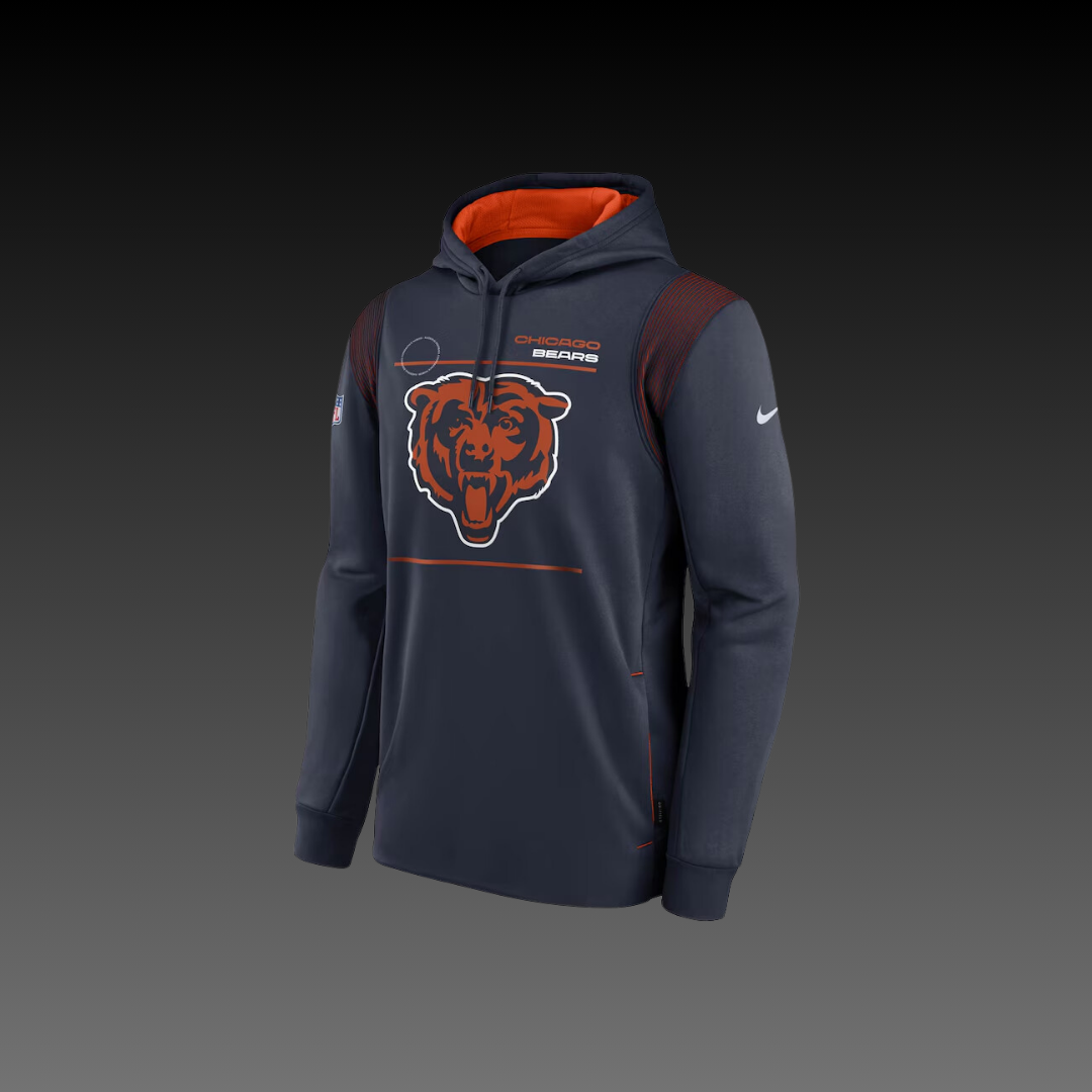 Chicago Bears Navy Blue Performance Long Sleeve Hoodie