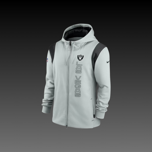 Las Vegas Raiders Grey Performance Full-Zip Hoodie