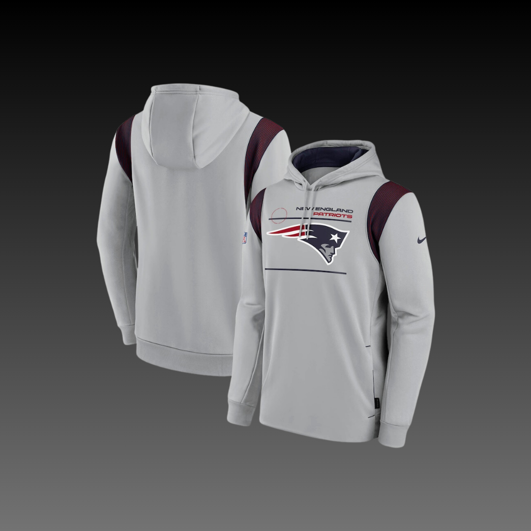 New England Patriots Grey Performance Long Sleeve Hoodie