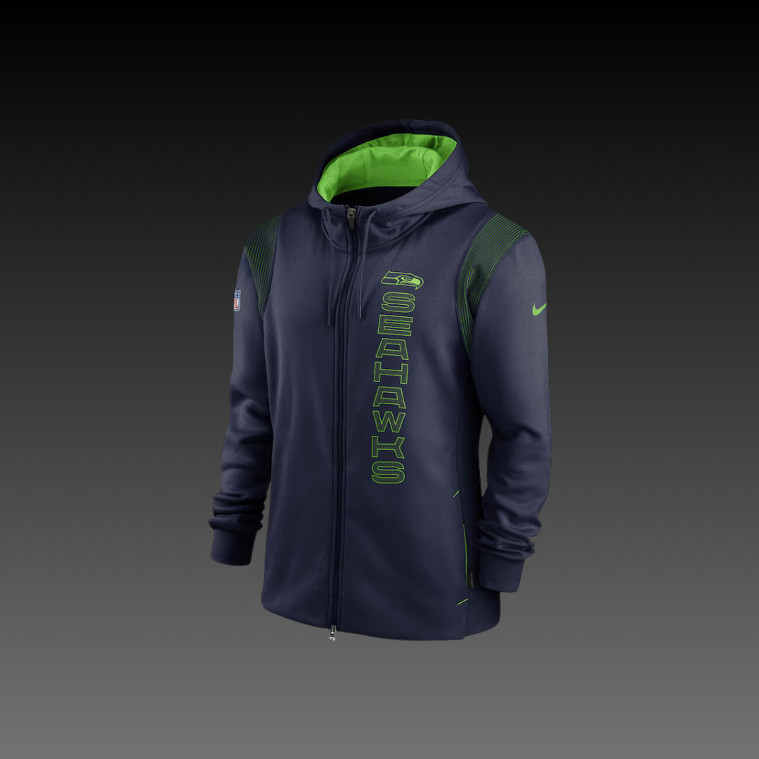 Seattle Seahawks Navy Performance Full-Zip Hoodie