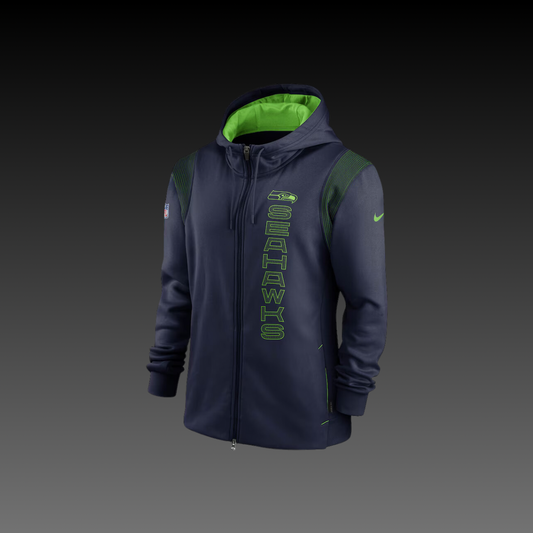 Seattle Seahawks Navy Performance Full-Zip Hoodie